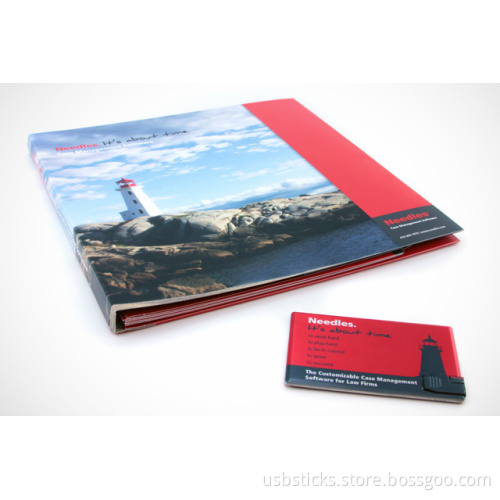 slide usb card metal flash drive with full color printing